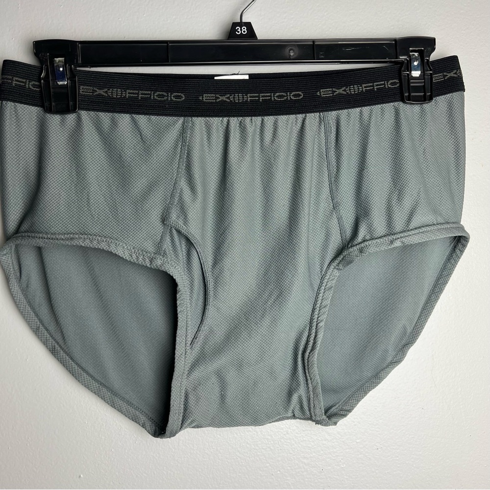 Exofficio Gray Briefs with Black Waistband